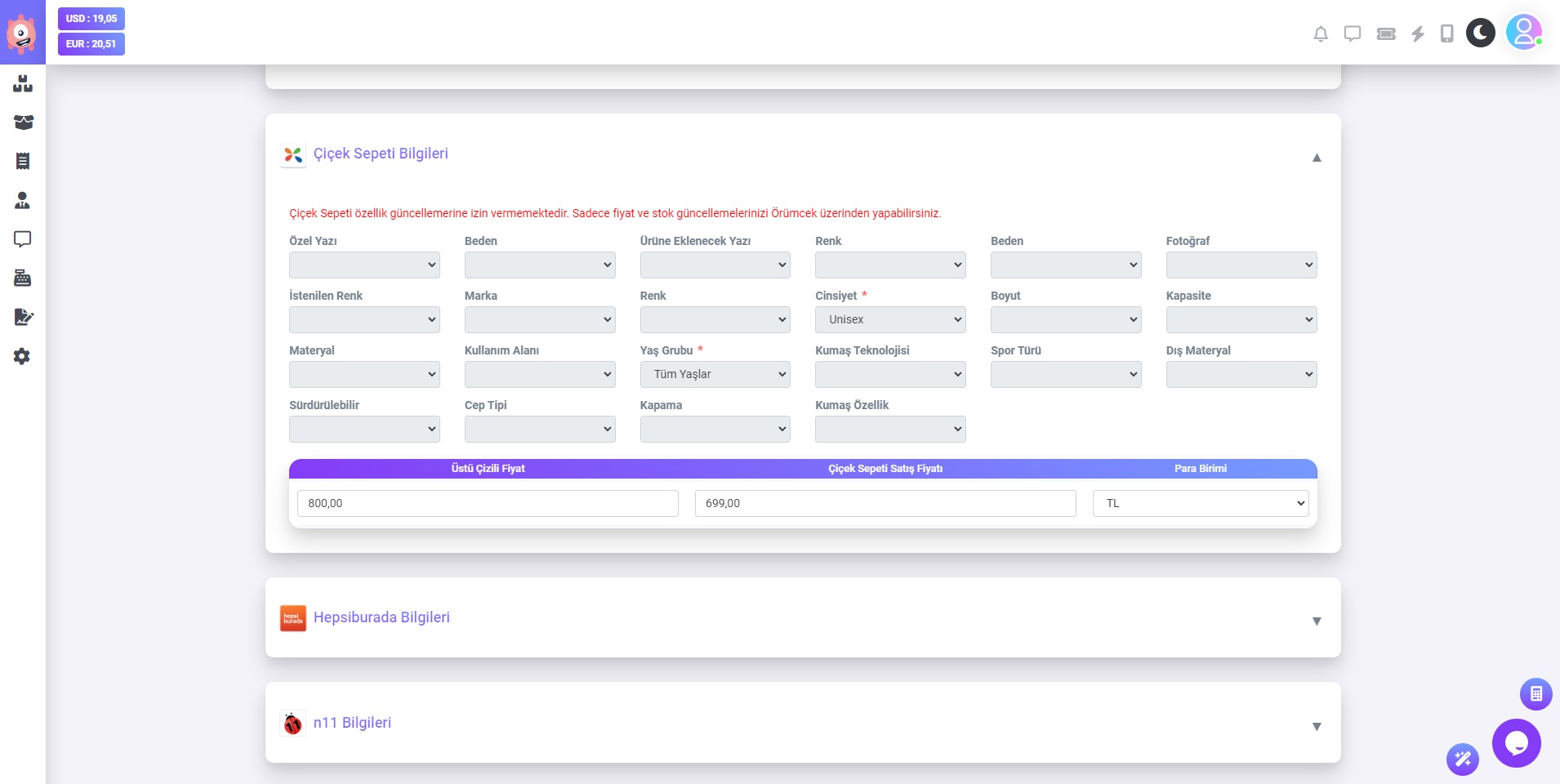 ÇiçekSepeti Bilgileri