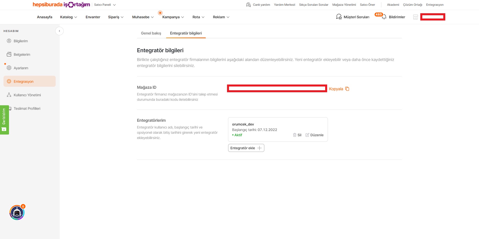 Hepsiburada API Bilgileri